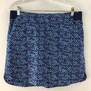 Cypress Club Navy Geometric Print Pocket Golf Skirt Short Size L